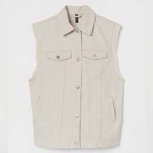 H&M Twill Trucker Vest Sz S